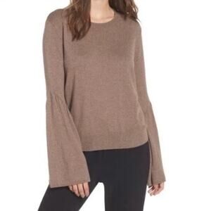 Leith bell sleeve pullover sweater brown XS